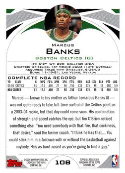 2004-05 Topps 1st Edition #108 Marcus Banks Back