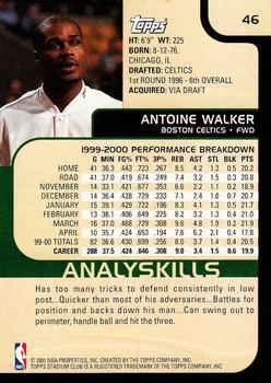 2000-01 Stadium Club #46 Antoine Walker Back