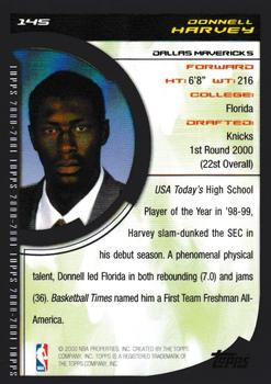 2000-01 Topps #145 Donnell Harvey Back