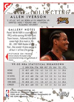 2000-01 Topps Gallery #1 Allen Iverson Back