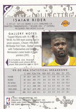 2000-01 Topps Gallery #13 Isaiah Rider Back
