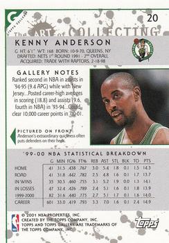 2000-01 Topps Gallery #20 Kenny Anderson Back