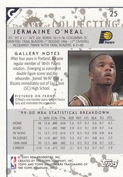 2000-01 Topps Gallery #25 Jermaine O'Neal Back