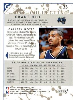 2000-01 Topps Gallery #33 Grant Hill Back
