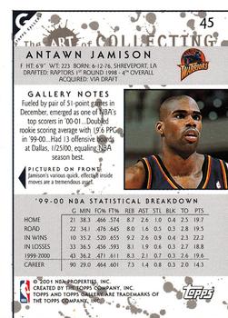 2000-01 Topps Gallery #45 Antawn Jamison Back