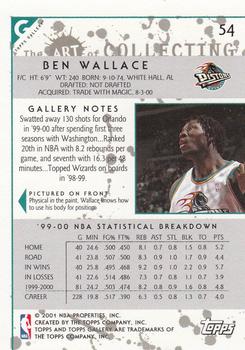2000-01 Topps Gallery #54 Ben Wallace Back