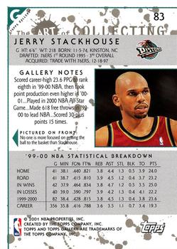 2000-01 Topps Gallery #83 Jerry Stackhouse Back