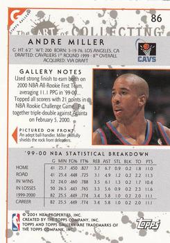 2000-01 Topps Gallery #86 Andre Miller Back
