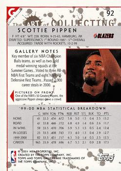 2000-01 Topps Gallery #92 Scottie Pippen Back