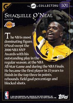 2000-01 Topps Gallery #101 Shaquille O'Neal Back