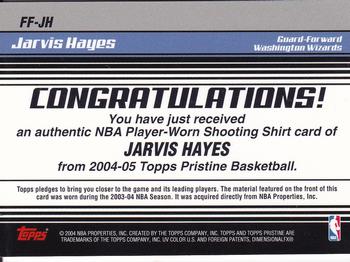 2004-05 Topps Pristine - Fantasy Favorites #FF-JH Jarvis Hayes Back