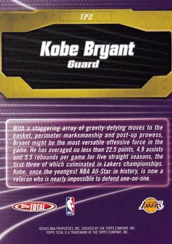 2004-05 Topps Total - Total Package #TP2 Kobe Bryant Back