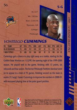 2000-01 Upper Deck #56 Vonteego Cummings Back