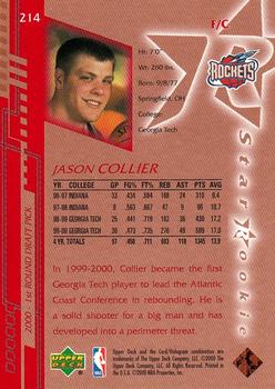 2000-01 Upper Deck #214 Jason Collier Back