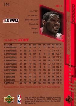 2000-01 Upper Deck #352 Shawn Kemp Back
