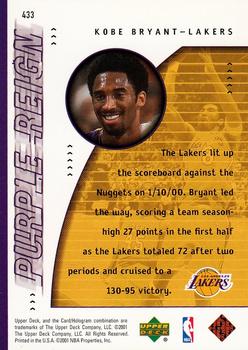 2000-01 Upper Deck #433 Kobe Bryant Back