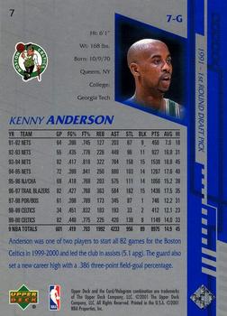 2000-01 Upper Deck Encore #7 Kenny Anderson Back