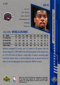 2000-01 Upper Deck Encore #119 Alvin Williams Back