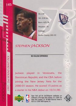 2000-01 Upper Deck Encore #145 Stephen Jackson Back