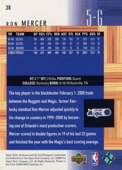 2000-01 Upper Deck Hardcourt #38 Ron Mercer Back