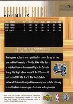2000-01 Upper Deck Hardcourt #77 Mike Miller Back