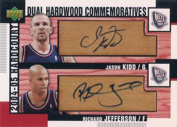 2004-05 Upper Deck Hardcourt - Hardwood Commemoratives Dual #HC2-KJ Jason Kidd / Richard Jefferson Front