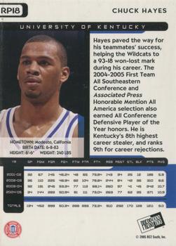 2005 Press Pass - Holo Gold #RP18 Chuck Hayes Back