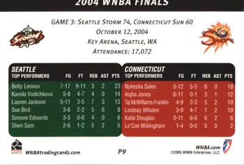 2005 Rittenhouse WNBA - 2004 Playoffs #P9 Seattle Reigns Supreme Back