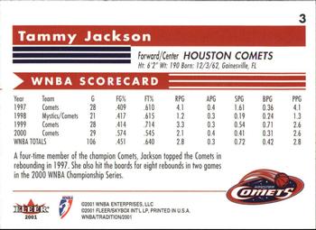 2001 Fleer Tradition WNBA #3 Tammy Jackson Back