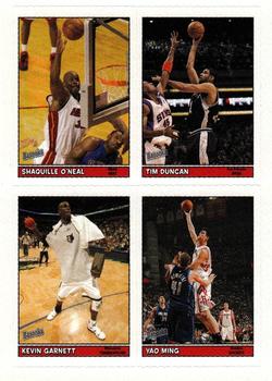 2005-06 Bazooka - 4-on-1 Stickers #7 Shaquille O'Neal / Tim Duncan / Kevin Garnett / Yao Ming Front