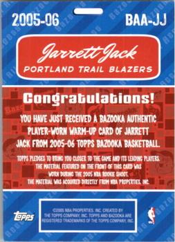 2005-06 Bazooka - All-Access Relics #BAA-JJ Jarrett Jack Back