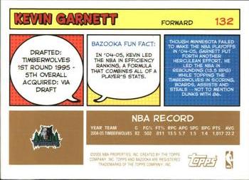 2005-06 Bazooka - Gold #132 Kevin Garnett Back