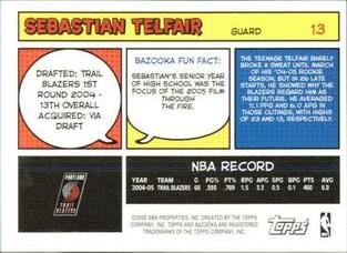 2005-06 Bazooka - Minis #13 Sebastian Telfair Back