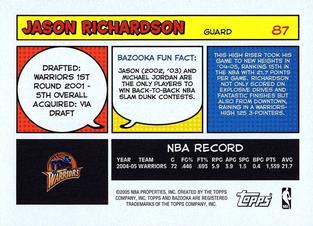 2005-06 Bazooka - Minis #87 Jason Richardson Back