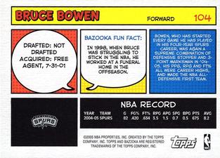 2005-06 Bazooka - Minis #104 Bruce Bowen Back