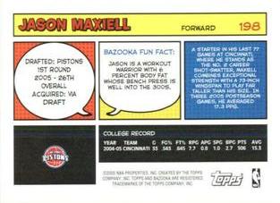 2005-06 Bazooka - Minis #198 Jason Maxiell Back