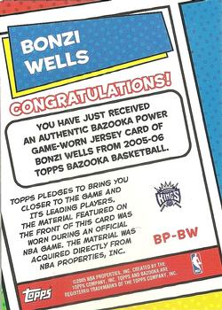 2005-06 Bazooka - Bazooka Power! Relics #BP-BW Bonzi Wells Back