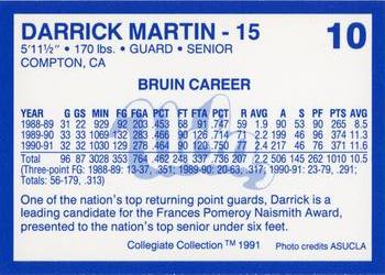 1991-92 Collegiate Collection UCLA #10 Darrick Martin Back