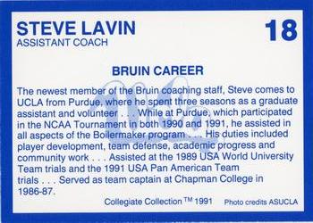 1991-92 Collegiate Collection UCLA #18 Steve Lavin Back