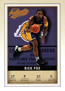 2001-02 Fleer Authentix #10 Rick Fox Front