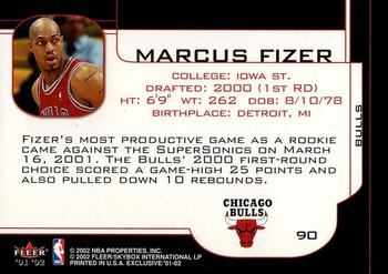 2001-02 Fleer Exclusive #90 Marcus Fizer Back