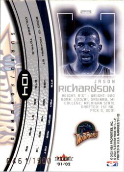 2001-02 Fleer Marquee #104 Jason Richardson Back