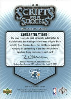 2005-06 SP Signature Edition - Scripts for Success #SS-BB Brandon Bass Back