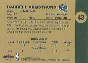 2001-02 Fleer Platinum #43 Darrell Armstrong Back
