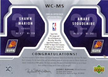 2005-06 SPx - Winning Materials Combos #WC-MS Shawn Marion / Amare Stoudemire Back