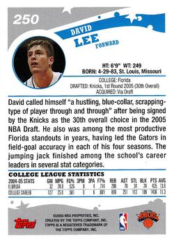 2005-06 Topps 1st Edition #250 David Lee Back