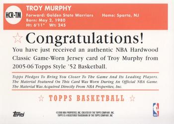 2005-06 Topps 1952 Style - Hardwood Classics #HCR-TM Troy Murphy Back