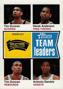 2001-02 Topps Heritage #227 Tim Duncan / Derek Anderson / Antonio Daniels Front