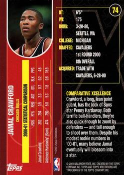 2001-02 Topps Xpectations #74 Jamal Crawford Back