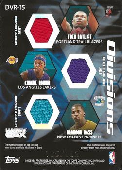 2005-06 Topps Luxury Box - Divisions 6 Relics #DVR-15 Channing Frye / Drew Gooden / Jared Jeffries / Theo Ratliff / Kwame Brown / Brandon Bass Back